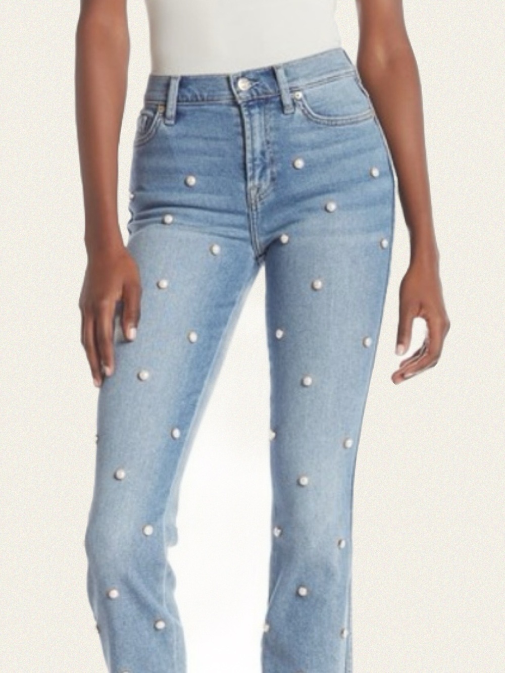 7 For All Mankind Edie Embellished Crop Straight Jean - Picture 3 of 11